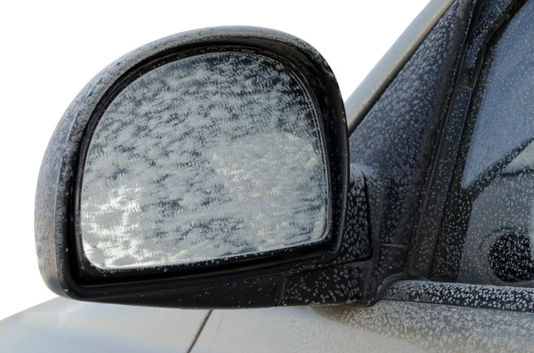 Frostiga mönster på en bil — Stockfoto