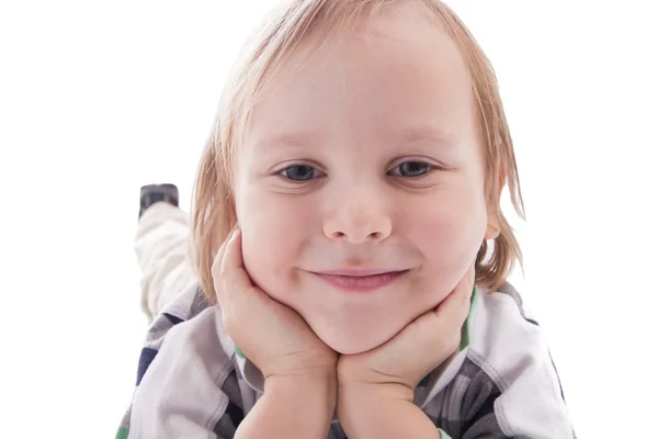 Smiling boy is close to the camera — Stock Photo, Image