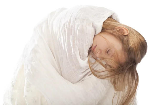 stock image Little girl put the head on knees