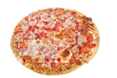 beyaz zemin üzerinde pizza