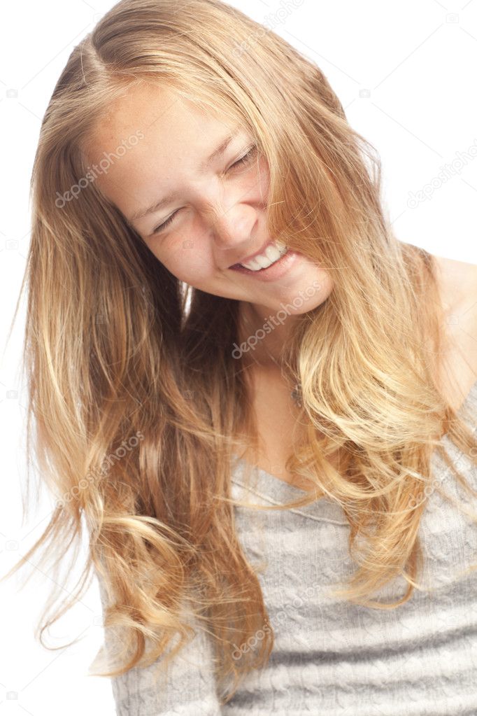 Blondes mädchen von hinten