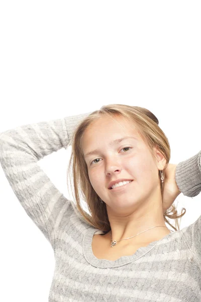 Young smiling blond girl — Stock Photo, Image