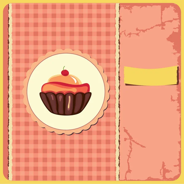 Bonito cupcake retro — Archivo Imágenes Vectoriales