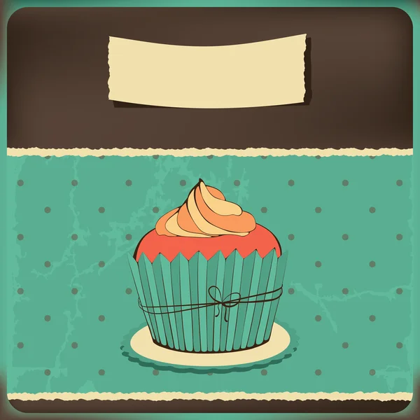 Niedliche Retro-Cupcake — Stockvektor