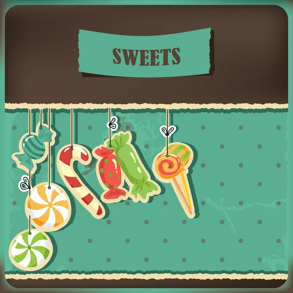 Sweets on strings. — Stock Vector