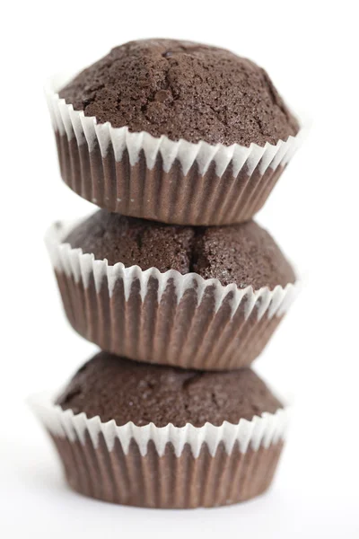 Chocolate muffins stack — Stock Photo, Image