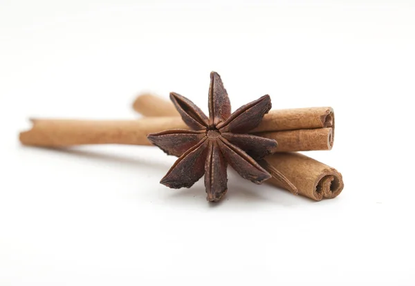 Palitos de canela con estrella de anís — Foto de Stock