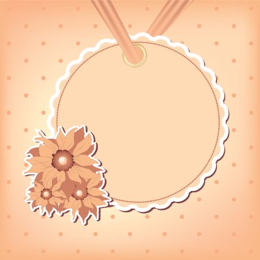 çiçek ile vektör tebrik kartı