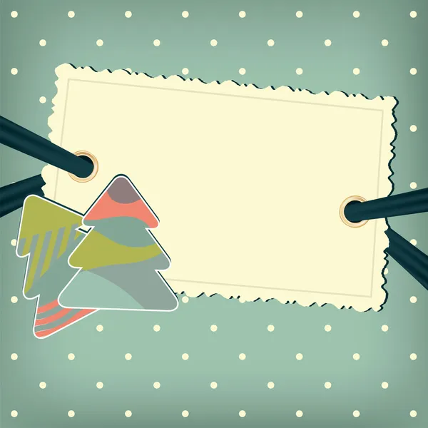 Carte de vœux vectorielle avec arbres de Noël — Image vectorielle