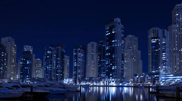 Dubai Marina at night — Stock Photo, Image