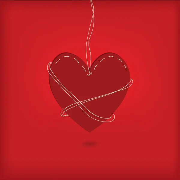 Rood hart. — Stockvector