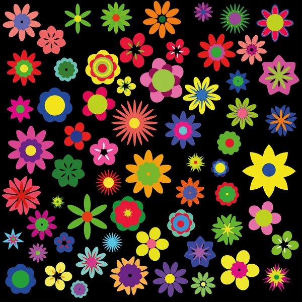 Колекція літніх квітів для дизайну — стоковий вектор
