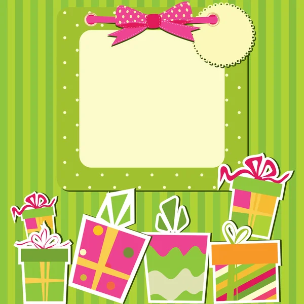 Greeting card with gift boxes — Stock Vector