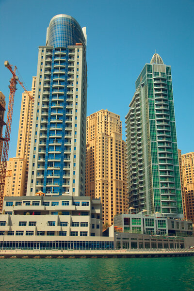 Dubai, UAE. Town scape at summer. Panoramic scene.