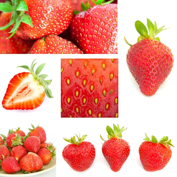 草莓图片的拼贴画 — 图库照片