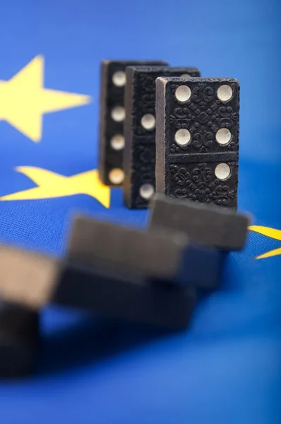 Domino etkisi - Avrupa'nın mali kriz — Stok fotoğraf