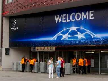 Stadium Before Soccer Football Champions League Match clipart