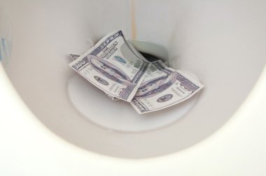 Fake Money in Water Closet clipart