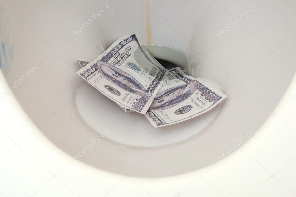 Fake Money in Water Closet