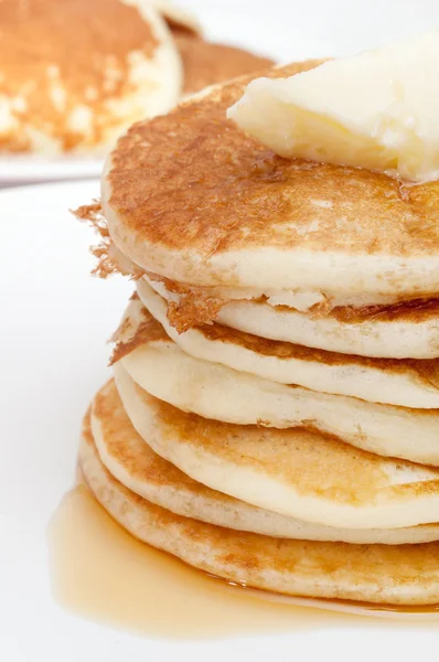 stock image Pancakes With Butter and Maple Syrup