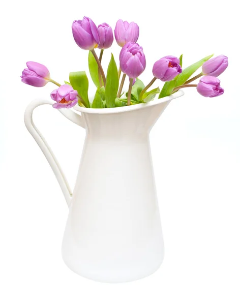 Tulipanes en jarra —  Fotos de Stock