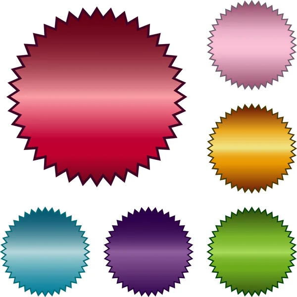 Collezione di sei bottoni lucidi in vari colori — Vettoriale Stock