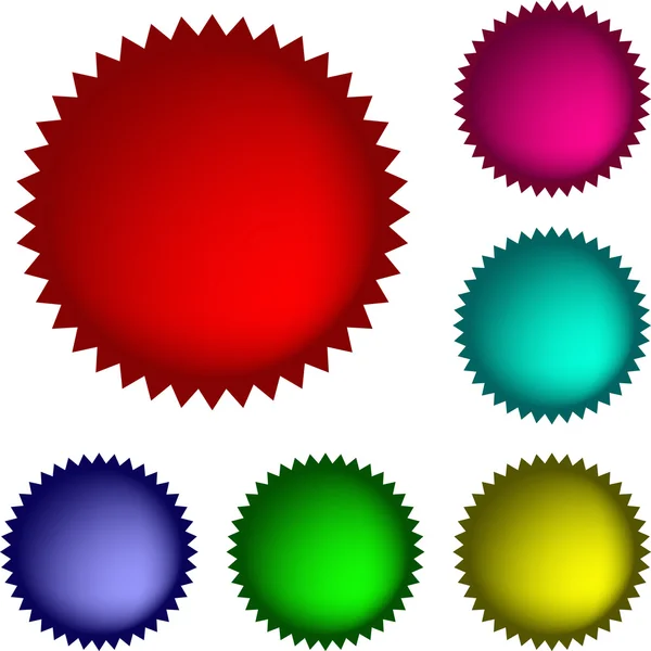 Коллекция из шести глянцевых кнопок различных цветов — стоковый вектор