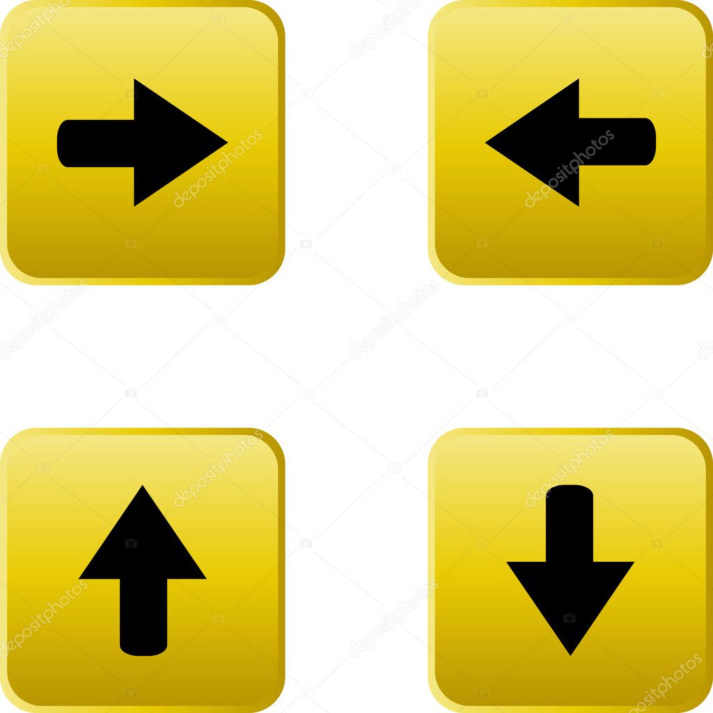 Colored glossy web buttons with arrow