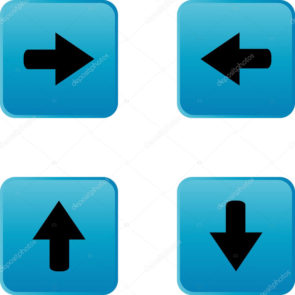 Colored glossy web buttons with arrow