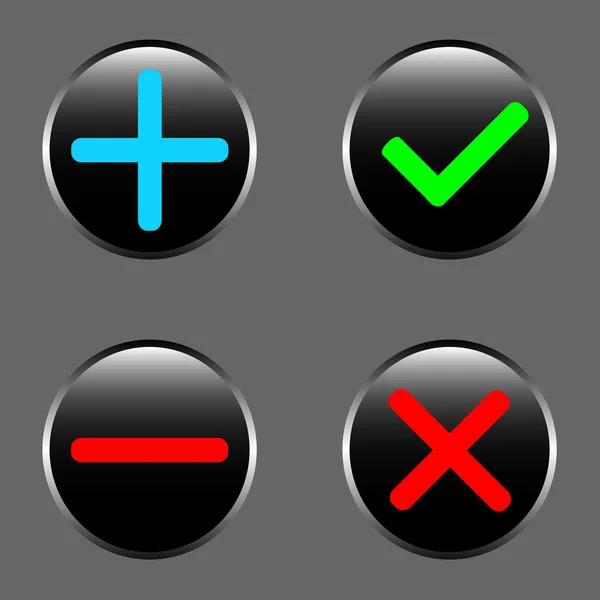 Ikony - výběr, odmítnutí, přidání, odstranění — Stockový vektor