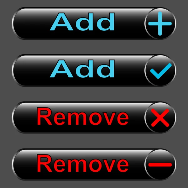 Векторные иконки - выбор, отказ, добавление, удаление — стоковый вектор