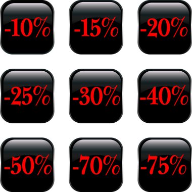 Set of discount buttons clipart