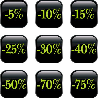 Set of discount buttons clipart