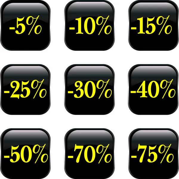 Conjunto de botões de desconto —  Vetores de Stock