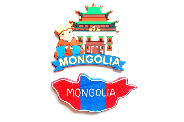 Kaart en het logo van Mongolië — Stockfoto