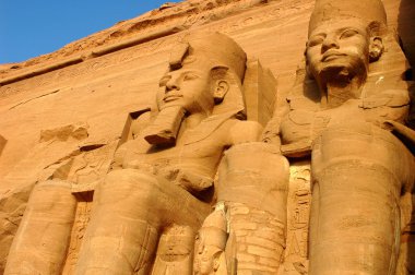 Ramses II statues at Abu Simbel in Egypt clipart