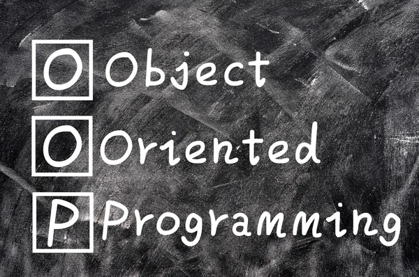 Chalk writing of OOP for Object Oriented Programming — Stock Photo, Image