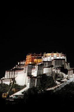 Night scenes of Potala Palace in Tibet clipart