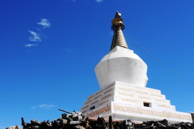 White stupa in Tibet clipart