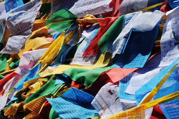 Flagi modlitewne w Tybecie — Zdjęcie stockowe