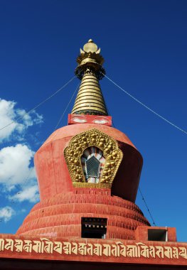 Red stupa in Tibet clipart