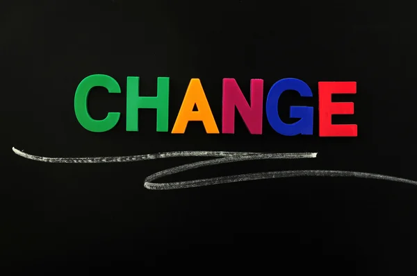 Cambio - palabra hecha de letras coloridas — Foto de Stock