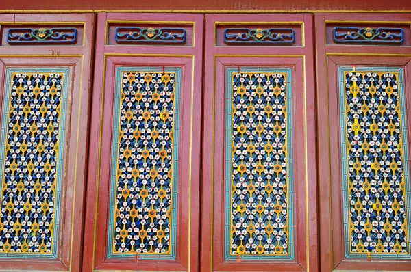 Drzwi starożytne chińskie dekoracje — Zdjęcie stockowe