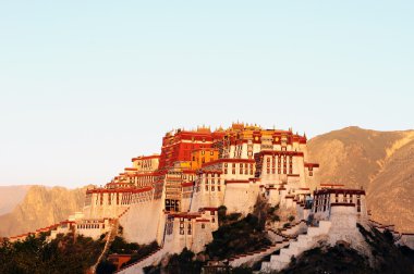 Landmark lhasa Tibet ünlü potala Sarayı