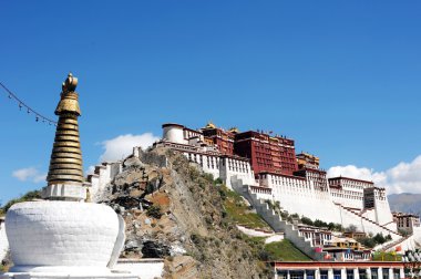 Landmark lhasa Tibet ünlü potala Sarayı