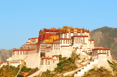 Landmark of the famous Potala Palace in Lhasa Tibet clipart