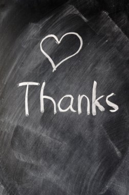 Thank you written on blackboard clipart