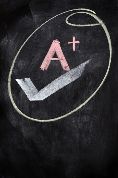 stock image A plus written on a blackboard