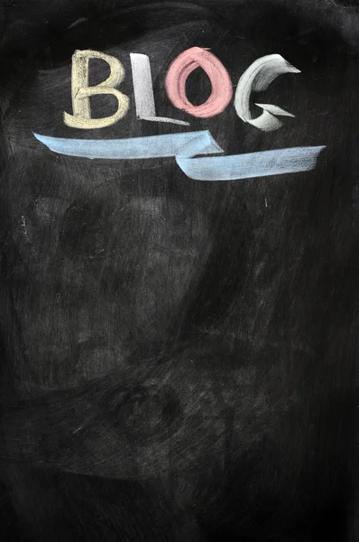 Blog written on a blackboard — Stockfoto