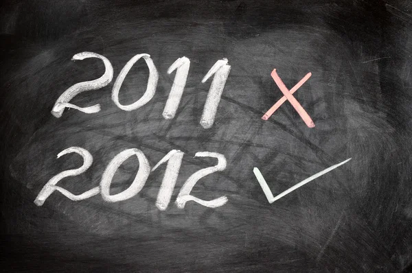 New year 2012 written on a blackboard — Stock Photo, Image